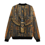 Bomber Jacket Wooden Egyptian Hieroglyphs