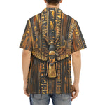 Hawaiian Shirt Wooden Egyptian Hieroglyphs