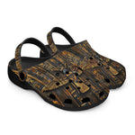 Classic Clogs Wooden Egyptian Hieroglyphs