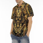 Men's Polo Shirt Egypt Gold Pharaohs and Masks