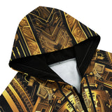 Men's Zip Up Hoodie Egypt Gold Pharaohs and Masks