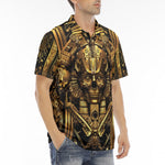 Men's Polo Shirt Egypt Gold Pharaohs and Masks