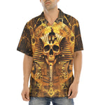 Hawaiian Shirt Golden Egyptian Pharaoh Skull