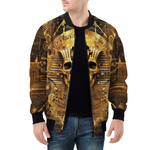 Bomber Jacket Golden Egyptian Pharaoh Skull