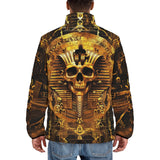 Down-Padded Puffer Jacket Golden Egyptian Pharaoh Skull