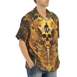 Hawaiian Shirt Golden Egyptian Pharaoh Skull