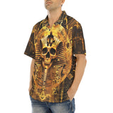 Hawaiian Shirt Golden Egyptian Pharaoh Skull