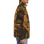 Down-Padded Puffer Jacket Golden Egyptian Pharaoh Skull