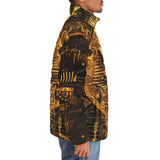 Down-Padded Puffer Jacket Golden Egyptian Pharaoh Skull