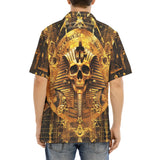 Hawaiian Shirt Golden Egyptian Pharaoh Skull