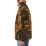 Down-Padded Puffer Jacket Golden Egyptian Pharaoh Skull
