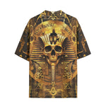 Hawaiian Shirt Golden Egyptian Pharaoh Skull