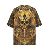 Hawaiian Shirt Golden Egyptian Pharaoh Skull