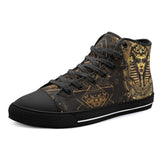 High-Top Canvas Shoes Egyptian Pharaoh Gold Art Deco