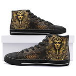 High-Top Canvas Shoes Egyptian Pharaoh Gold Art Deco