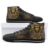 High-Top Canvas Shoes Egyptian Pharaoh Gold Art Deco