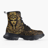 Casual Leather Chunky Boots Egyptian Pharaoh Gold Art Deco