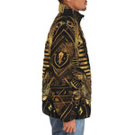 Down-Padded Puffer Jacket Egyptian Pharaoh Gold Art Deco