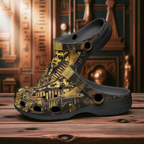 Classic Clogs Egyptian Pharaoh Gold Art Deco