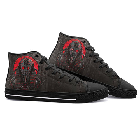 High-Top Canvas Shoes Egyptian Mythology Pharaoh Art
