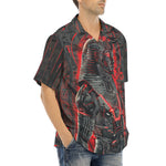 Hawaiian Shirt Black and Red Egyptian Pharaoh Art