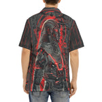 Hawaiian Shirt Black and Red Egyptian Pharaoh Art