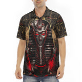 Men's Polo Shirt Egyptian Pharaoh with Red Eyes