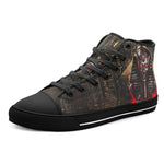 High-Top Canvas Shoes Egyptian Pharaoh with Red Eyes