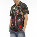 Men's Polo Shirt Egyptian Pharaoh with Red Eyes