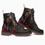 Leather Boots Egyptian Pharaoh with Red Eyes