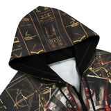 Men's Zip Up Hoodie Egyptian Pharaoh with Red Eyes