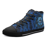 High-Top Canvas Shoes Mystical Blue Ancient Egyptian Symbol