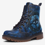 Leather Boots Mystical Blue Ancient Egyptian Symbol