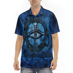 Men's Polo Shirt Mystical Blue Ancient Egyptian Symbol