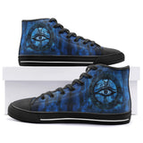 High-Top Canvas Shoes Mystical Blue Ancient Egyptian Symbol
