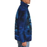 Down-Padded Puffer Jacket Mystical Blue Ancient Egyptian Symbol