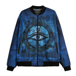 Bomber Jacket Mystical Blue Ancient Egyptian Symbol