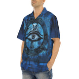 Hawaiian Shirt Mystical Blue Ancient Egyptian Symbol