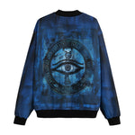 Bomber Jacket Mystical Blue Ancient Egyptian Symbol