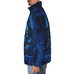 Down-Padded Puffer Jacket Mystical Blue Ancient Egyptian Symbol