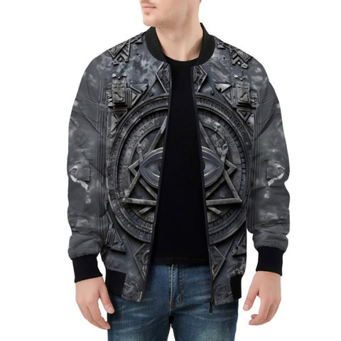 Bomber Jacket Mysterious Black Metal Occult Symbol