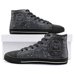 High-Top Canvas Shoes Mysterious Black Metal Occult Symbol