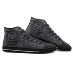 High-Top Canvas Shoes Mysterious Black Metal Occult Symbol