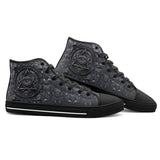 High-Top Canvas Shoes Mysterious Black Metal Occult Symbol