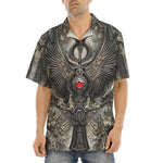 Hawaiian Shirt Dark Fantasy Silver Metal Art