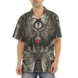 Hawaiian Shirt Dark Fantasy Silver Metal Art