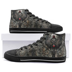 High-Top Canvas Shoes Dark Fantasy Silver Metal Art