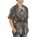 Hawaiian Shirt Dark Fantasy Silver Metal Art