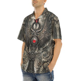 Hawaiian Shirt Dark Fantasy Silver Metal Art