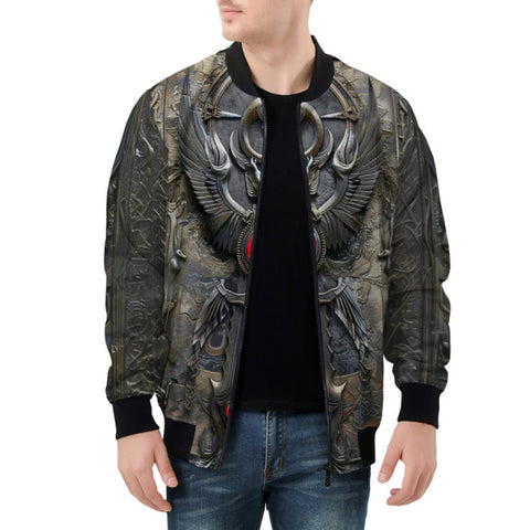 Bomber Jacket Ancient Metal Ornate Carvings